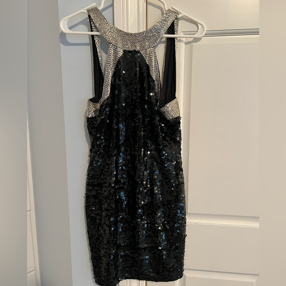 Gorgeous AJ Bari luxury beaded and sequin halter dress